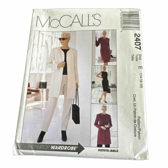 McCalls 2407 Womens Sz 14-18 Lined Jacket Top Pants Skirt Sewing Pattern UNCUT - Picture 2 of 3